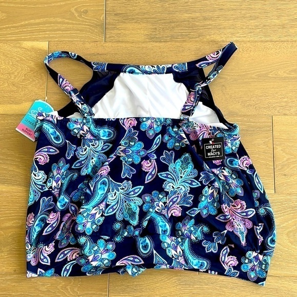 Nwt Swim Solutions Tankini Floral Swim Top - Picture 2 of 4
